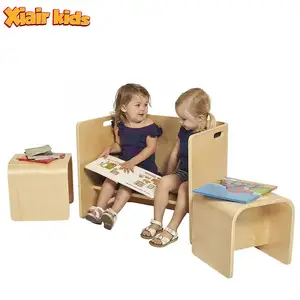 Xiair Montessori روضة أطفال خشبية ونشاطات وطاولات وكرسي أثاث مع حامل بن مزدوج الحسية
