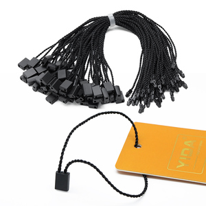 Etiquetas de código de barras personalizables cuadradas negras, etiquetas de tienda, etiquetas de poliéster con cuerda <span class=keywords><strong>para</strong></span> <span class=keywords><strong>ropa</strong></span>, etiquetas de cuerda <span class=keywords><strong>para</strong></span> tiendas minoristas - Product Image 6