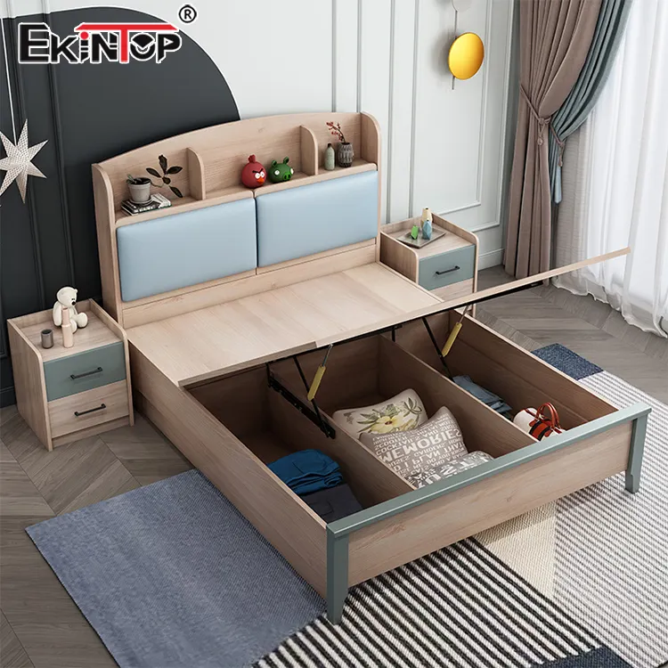 Ekintop bed children kids furnitures bedroom child bed room with storage