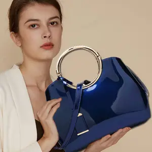 New Luxury Design Patent Leather Handbag for Women 2021 Fashion Creative Clutch for Ladies Party Purses Evening Bag Wedding