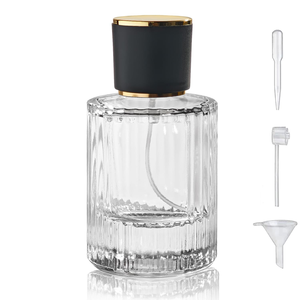 30ml 50ml 100ml Round Cylindertransparent <b>Spray</b> Glass <b>Perfume</b> <b>Bottle</b> with Screw Cap and Screen Printed Design - Product Image 1
