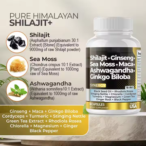 Shilajit <span class=keywords><strong>Capsules</strong></span> 16 In 1 Samengestelde Supplementen Ginseng Zeemos <span class=keywords><strong>Maca</strong></span> Ashwagandha <span class=keywords><strong>Ginkgo</strong></span> <span class=keywords><strong>Biloba</strong></span> Champignon Kurkuma Capsule - Product Image 2
