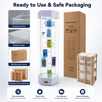 Vitrines rotatives en acrylique transparent avec porte verrouillable et étagères multi-niveaux pour centre commercial et présentoir de vente au détail