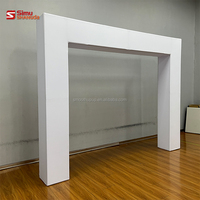 Arche décorative carrée en aluminium argenté pour toile de fond de mariage, avec cadre et housse