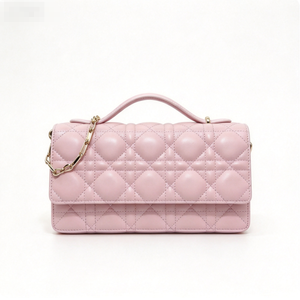 Bolso de Hombro de Cuero Genuino para Mujer, Estilo Minimalista con Detalle de Cadena y Bolsa Redonda, Opciones en Marrón y Rosa, para Uso Diario en Todas las Estaciones - Product Image 4