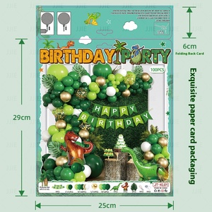 Ballons de Fête Thème Dinosaure Joyeux Anniversaire Écologiques pour Filles et Garçons – Décoration d'Ambiance et Aménagement de Scène pour Bébé - Product Image 4