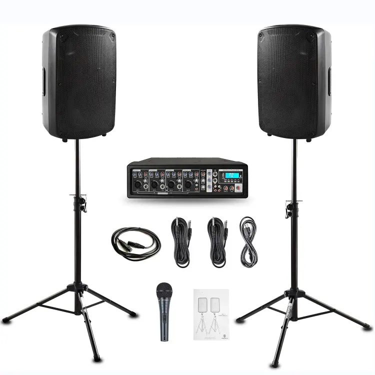 Alto-falantes Line array de 15 polegadas, sistema ativo de som para dj, sistema de som para festas e igrejas, alto-falante de 180 W