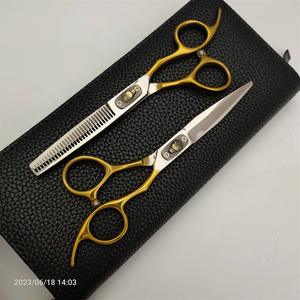 กรรไกรตัดผมปลายแหลมคุณภาพสูง ด้ามจับสีทอง ขนาด 6 นิ้ว ทำจากสแตนเลส สำหรับคนถนัดขวา ด้ามยาว ใบมีดคม - Product Image 3