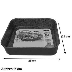 Teglia Antiaderente in Alluminio Happy Stone 29 X 25 X 6 cm Compatibile con Forni Elettrici e a Gas per Uso Domestico - Product Image 3