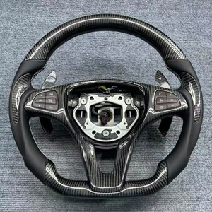 Volant en cuir pour <span class=keywords><strong>Mercedes</strong></span>-Benz <span class=keywords><strong>AMG</strong></span> W176 W211 W212 W205 W204 A180 A200 B180 B200 GLA GLC GLB GLE, accessoires de voiture - Product Image 4