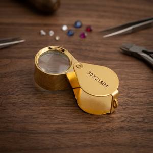 แว่นขยายพกพาทองเหลือง เลนส์แก้ว 60 มม. ผลิตโดย Makers To The Queen ลอนดอน ปี 1953 ไม่มีไฟ - Product Image 6
