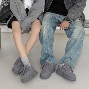 Zapatos de pareja más vendidos, nuevo estilo retro gris, zapatos de plataforma con suela gruesa que aumentan la altura, zapatos casuales de moda para hombre y mujer - Product Image 2