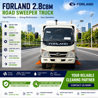 Truk Penyapu Jalan Mini Foton Forland 2CBM Bak Sampah 800L Tangki Air Harga Pabrik Langsung