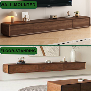 Mobile <span class=keywords><strong>TV</strong></span> in Legno Massello di Noce Moderno e Semplice, Tavolino da Caffè Regolabile, Supporto <span class=keywords><strong>TV</strong></span> Minimalista per Sala da Pranzo, Hotel, <span class=keywords><strong>Soggiorno</strong></span> - Product Image 2