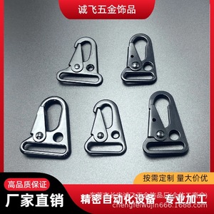 Snap <b>Hook</b> Zinc Alloy Black Electrophoresis Outdoor Tactical Key Ring With Loop Rotating Dog Buckle Metal Webbing <b>Hook</b> - Product Image 5