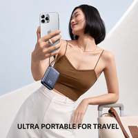 Mini batterie externe portable 10000mAh PD22.5W à charge rapide avec écran LED, câbles intégrés et cordon pour téléphones mobiles
