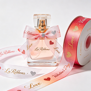 Ruban gros-grain rose polyester/coton 1-1/2 pouce, motif géométrique imprimé feuille d'or, simple face, certifié OEKO-TEX GRACE RIBBON - Product Image 5