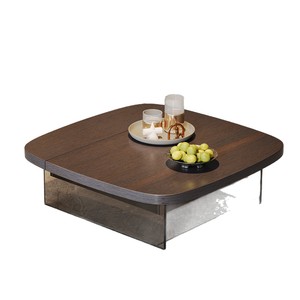 Mesa de Centro de Madera con Almacenamiento, Diseño Rectangular Plegable para Sala de Estar, Estilo Moderno - Product Image 5