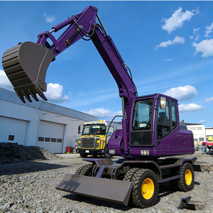 Excavatrice sur pneus en caoutchouc, pelle hydraulique pour travaux de terrassement, machine d'excavation robuste pour la construction - Product Image 1