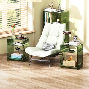 Tavolino Laterale <span class=keywords><strong>in</strong></span> Acrilico, <span class=keywords><strong>Dimensioni</strong></span> 15.7 X 19.7 X 11.8 <span class=keywords><strong>Pollici</strong></span>, Vetrina Decorativa Moderna Trasparente per Soggiorno - Product Image 2