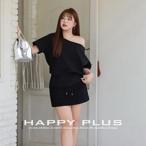 Runqi Conjunto Casual Transpirable de Punto de Color Sólido con Hombros Descubiertos y Manga Corta para Mujer N9191 - Product Image 5