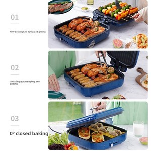 Plaque de cuisson électrique 1200W antiadhésive double face pour pizza, crêpes, gaufres, barbecue et œufs frits, usage domestique - Product Image 3