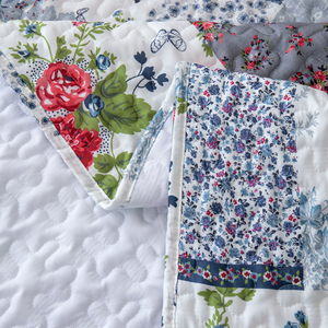 Häuser Benutzer definierte Größe 228x228 Geste ppte Tages decke Set 3 Stück Pflanzen muster Polyester Gefüllte <span class=keywords><strong>Patchwork</strong></span>-Technik 200TC Faden Bettdecke - Product Image 3