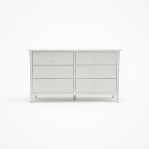 Cómoda de Almacenamiento de Madera de Caucho con 6 Cajones, Diseño Moderno, Color Blanco Personalizado, Embalaje Estándar, para Dormitorio Infantil, Sala de Estar, Oficina en Casa - Product Image 4