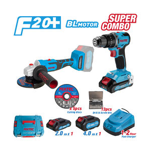 Kit d'outils électriques FIXTEC 20V, perceuse à percussion sans fil et meuleuse d'angle sans balais, portable, pour usage domestique - Product Image 3