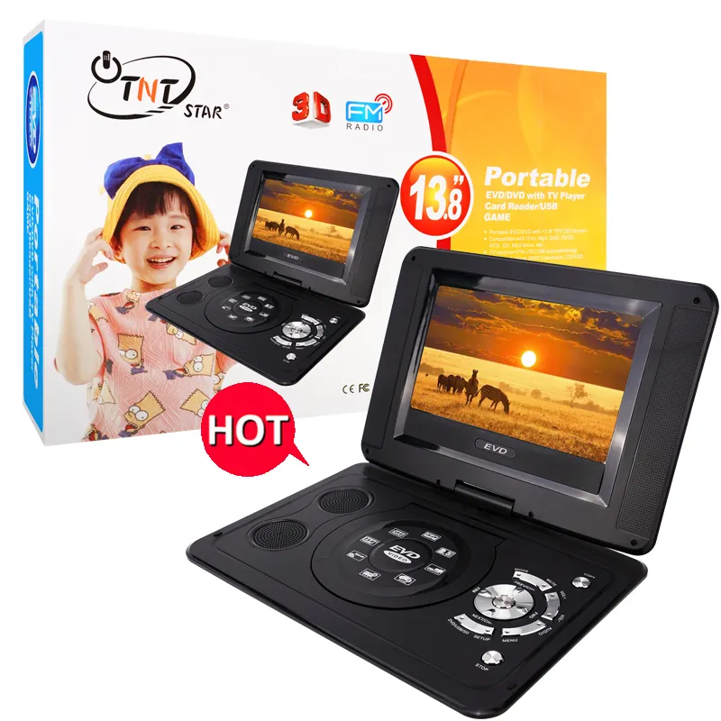 TNT STAR TNT-138 Neue 2022 billigste tragbare DVD-Player PDVD-998 mit 9 Zoll TFT LCD am besten kaufen