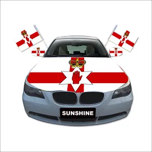Ánh nắng mặt trời mới tùy chỉnh xe Bắc Ireland quốc gia cờ trang trí cờ thiết lập in mui xe gương cửa sổ cờ