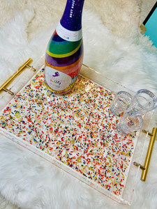 Khay Chữ Lồng Acrylic Hình Chữ Nhật Khay Để Bàn Chữ Lồng Màu Vàng Acrylic - Product Image 3