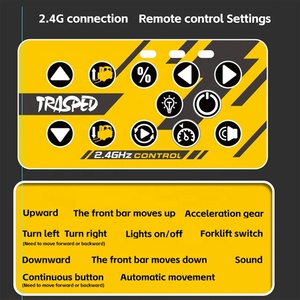 HG4-243合金金属ミニチュア電話リモコンミニRCフォークリフトおもちゃアプリサポートサウンドLEDライトデモ男の子用 - Product Image 6