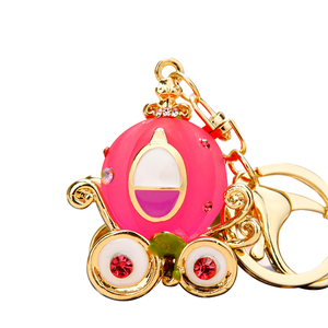 Llavero de aleación de zinc con forma 3D de carruaje de calabaza para mujer, monedero pequeño, bonito amuleto, regalo de Año Nuevo, decoraciones - Product Image 1