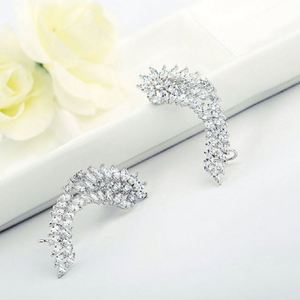 HIBRIDE luxe ailes d'ange femmes boucles d'oreilles bijoux de mode cadeaux de mariage de mariée Brincos E-378 - Product Image 4