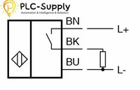 Capteur de proximité inductif PLC-Supply CP60419, portée de détection 8 mm, PNP NO, pour montage encastré, 10-30 V CC, haute performance industrielle, boîtier