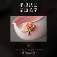 Ensemble de base pour Chasen et bol à thé Chanoyu, en céramique de style chinois, fait main, de type Dehua Kiln-Changed, avec support pour Chasen et bec verseur, nouveau modèle