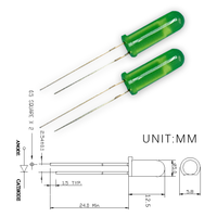 Perles de diode LED à colloïdes hautes de 12,5 mm, tête de diode à colloïdes longues, perles indicatrices à colloïdes avec tension inverse maximale de 2 V, lumière rouge, emballage Hlx