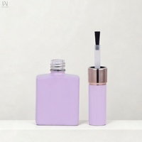 Bouteilles en verre transparentes populaires pour vernis à ongles, 12 ml et 13 ml, avec bouchons et pinceaux, pour base de vernis à ongles, contenants vides pour nail art, OEM/ODM