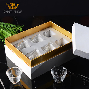 Set di sottobicchieri per tazze da tè e caffè in cristallo da portata arabo da 6 pezzi bicchieri da cucina turchi intagliati a mano - Product Image 3