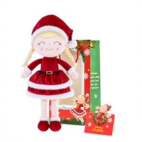 Poupée en peluche de Noël de 40 cm en coton PP, unisexe, blonde et rouge, avec sac