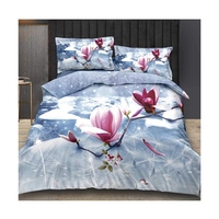 Housse de couette en polyester 100% imprimée numérique de fleur 3D de luxe