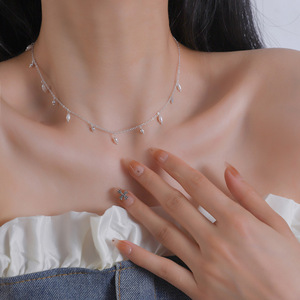 Collar de Plata de Ley S925 con Diseño Minimalista de Estrella de Mar para Mujer, Estilo Coreano Informal, Versátil, Diseño de Moda de Nicho, Cadena para Clavícula - Product Image 2