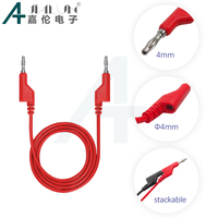 JIALUN 5PCS 4mm Brass Banana Plug to Banana Plug Durable Multimeter Test Leads Soft PVC Cable Wire 600V 19A