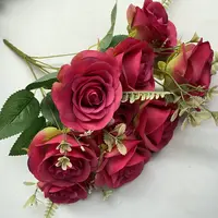 زهرة اصطناعية باقة الأحمر الأسود زهرة أبدية للزينة الزفاف