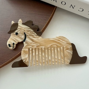 Elegant Cartoon Horse Acetate Cute Animal Shape <b>Hair</b> <b>Comb</b> Fashion <b>Hair</b> Accessories for Women Girls - Product Image 4