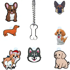 pvc 2d schlüsselanhänger cartoon-figur schlüsselring hunde-schlüsselanhalter passend männer autoschlüssel ketten fächer souvenir kinderspielzeug