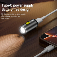 Mini Linterna LED con Conector Tipo C DOONJIEY, Llavero con Luz Portátil de 2.5cm para Camping, Senderismo, Viajes, Bancos de Energía para Teléfonos