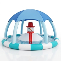 Piscine gonflable D10xH4.1m avec abri solaire et thème bonhomme de neige, taille personnalisée, directement du fabricant, pour parc aquatique