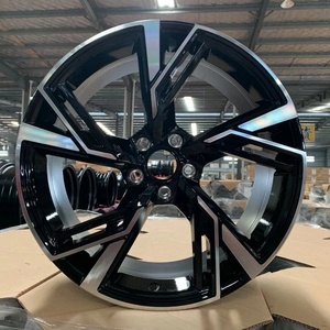 A032 Fit for <span class=keywords><strong>Audi</strong></span> design à la mode 5X112 18 19 <span class=keywords><strong>20</strong></span> <span class=keywords><strong>pouces</strong></span> noir <span class=keywords><strong>jantes</strong></span> en alliage usiné à cinq rayons pour voitures particulières - Product Image 4